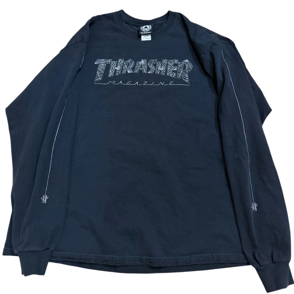 Thrasher Magazine Long Sleeve T Shirt Mens XL Black Graphic Skate Streetwear